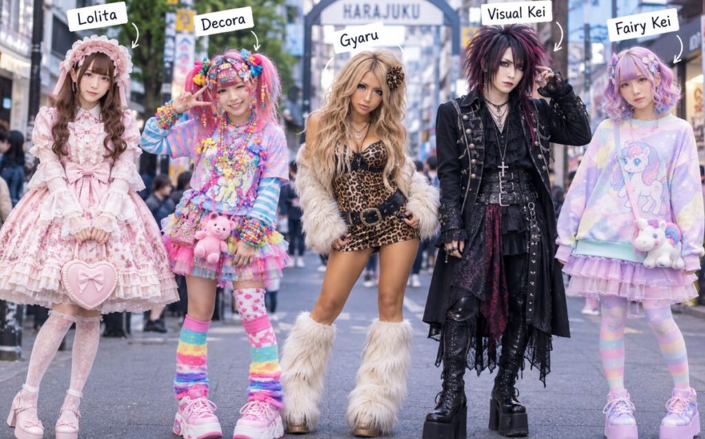 Harajuku Fashion Subcultures Lolita Decora Gyaru Visual Kei Fairy Kei